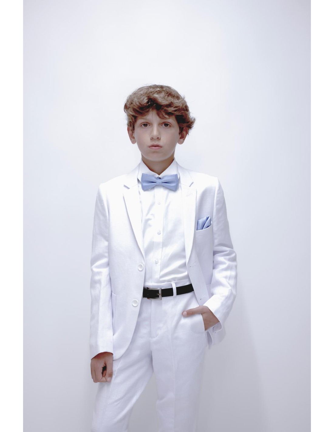 Costume Enfant de Cérémonie en Lin blanc 2