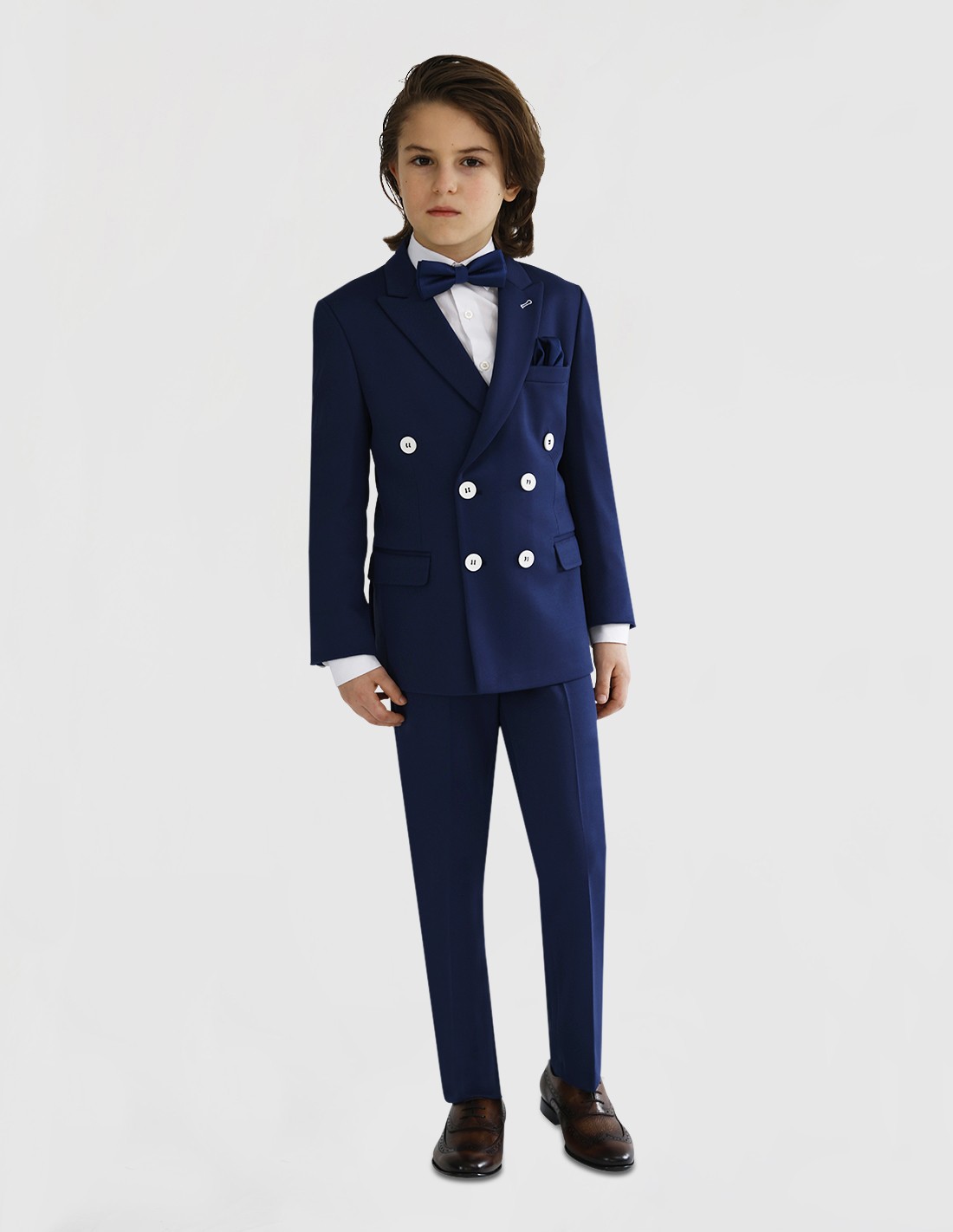 Costume Garçon de Cérémonie Bleu Roi Croisé