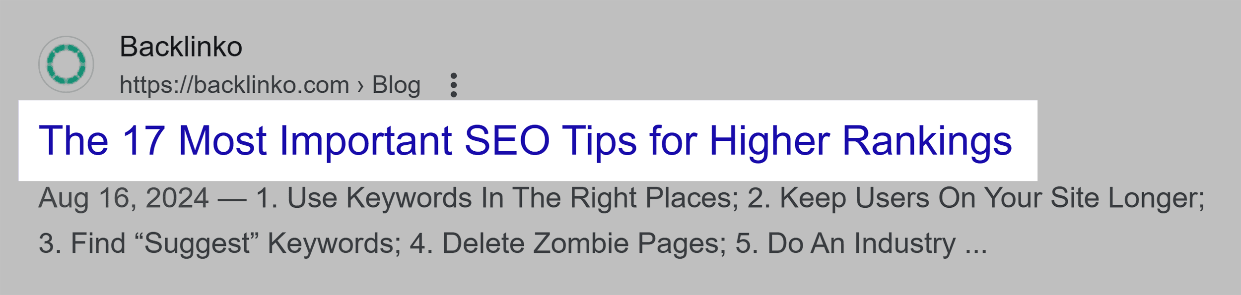 Actionable SEO tips – Keyword in title tag