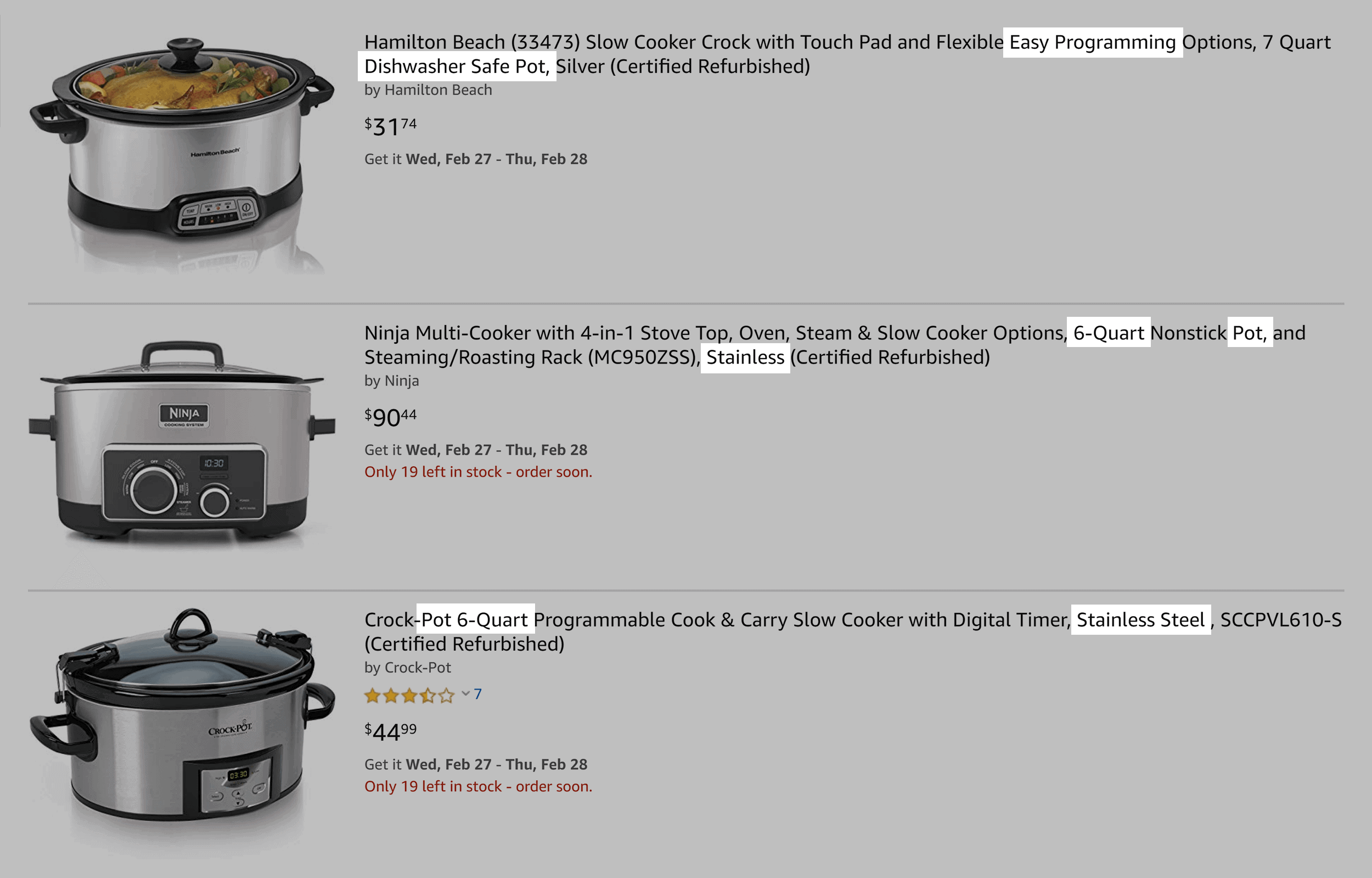 Amazon – Slow cookers