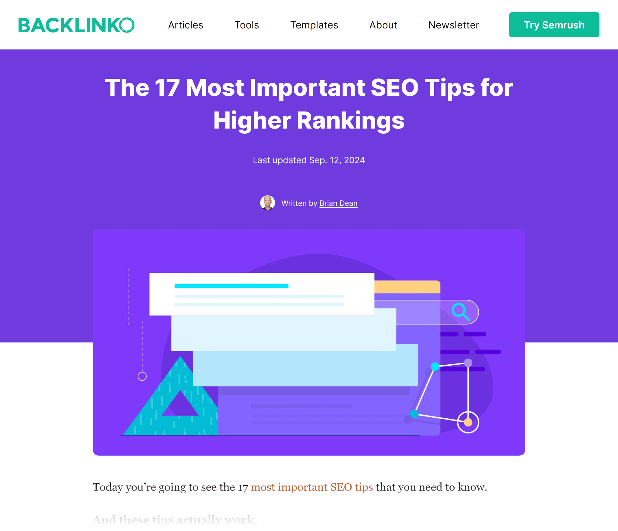 Backlinko – 17 most important SEO tips