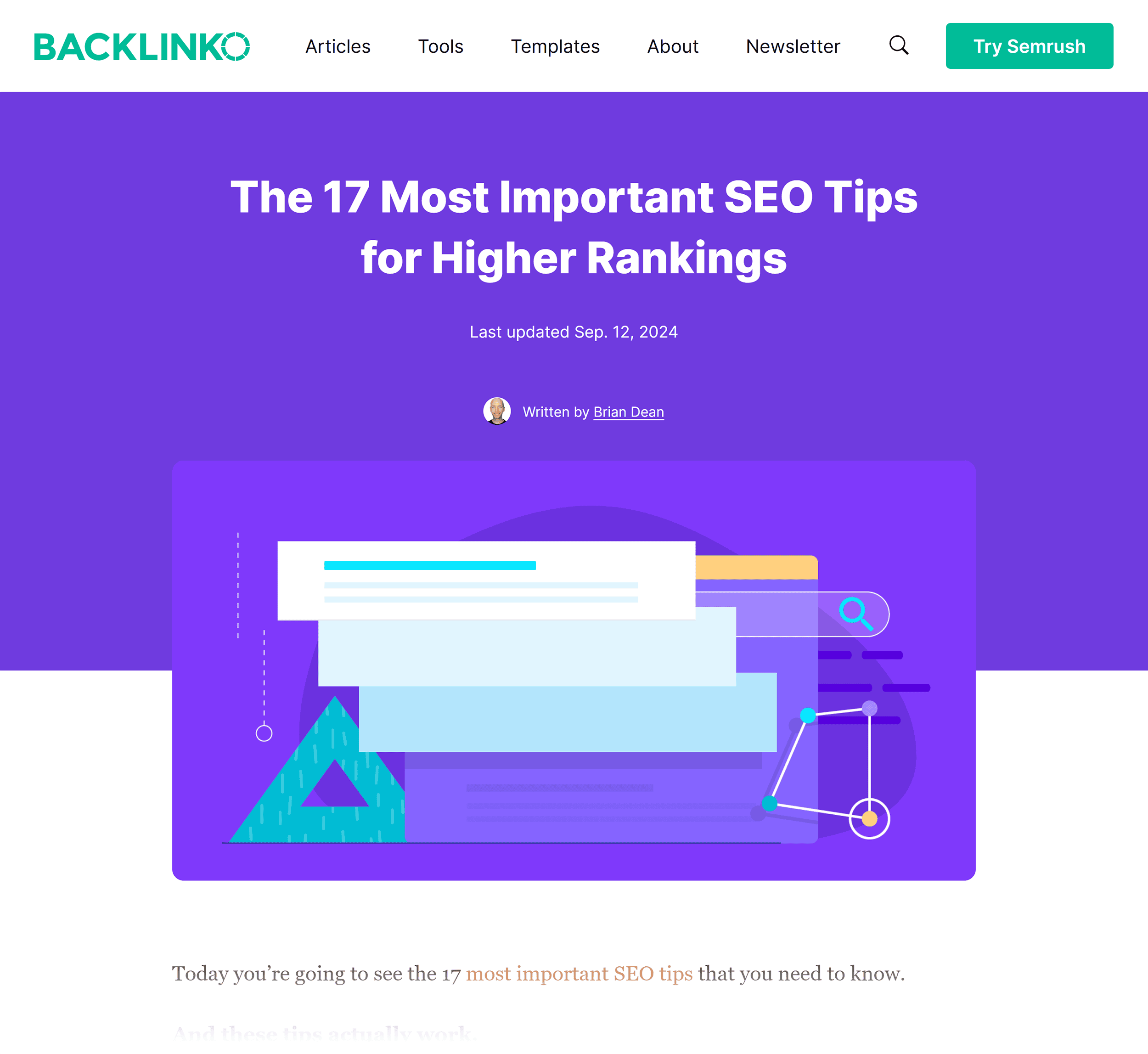 Backlinko – Actionable SEO tips