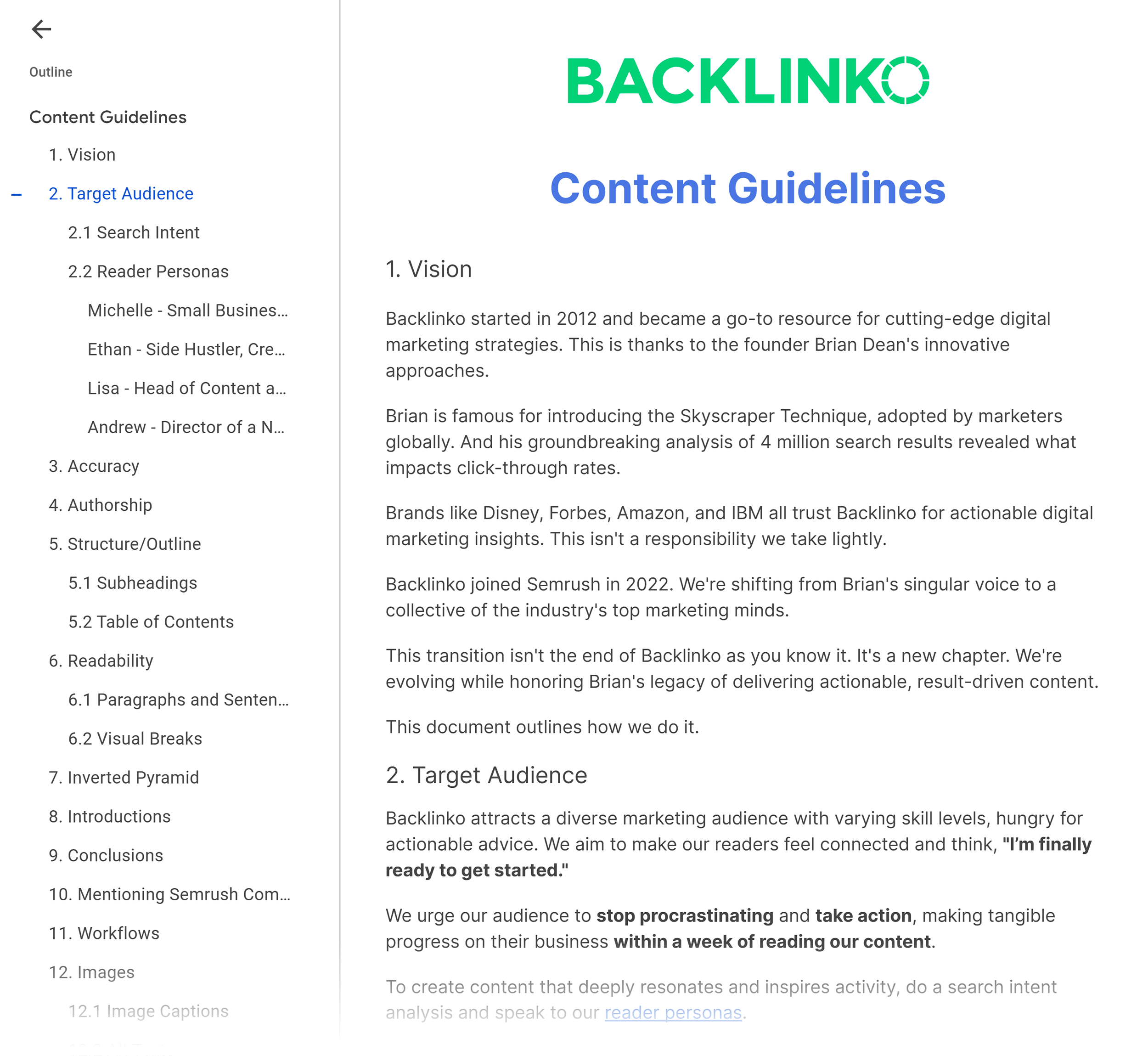 Backlinko – Content guidelines