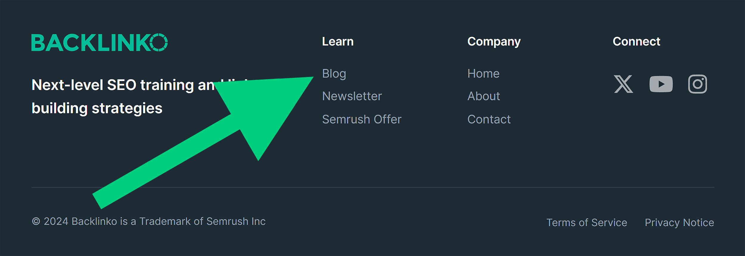Backlinko – Footer blog link