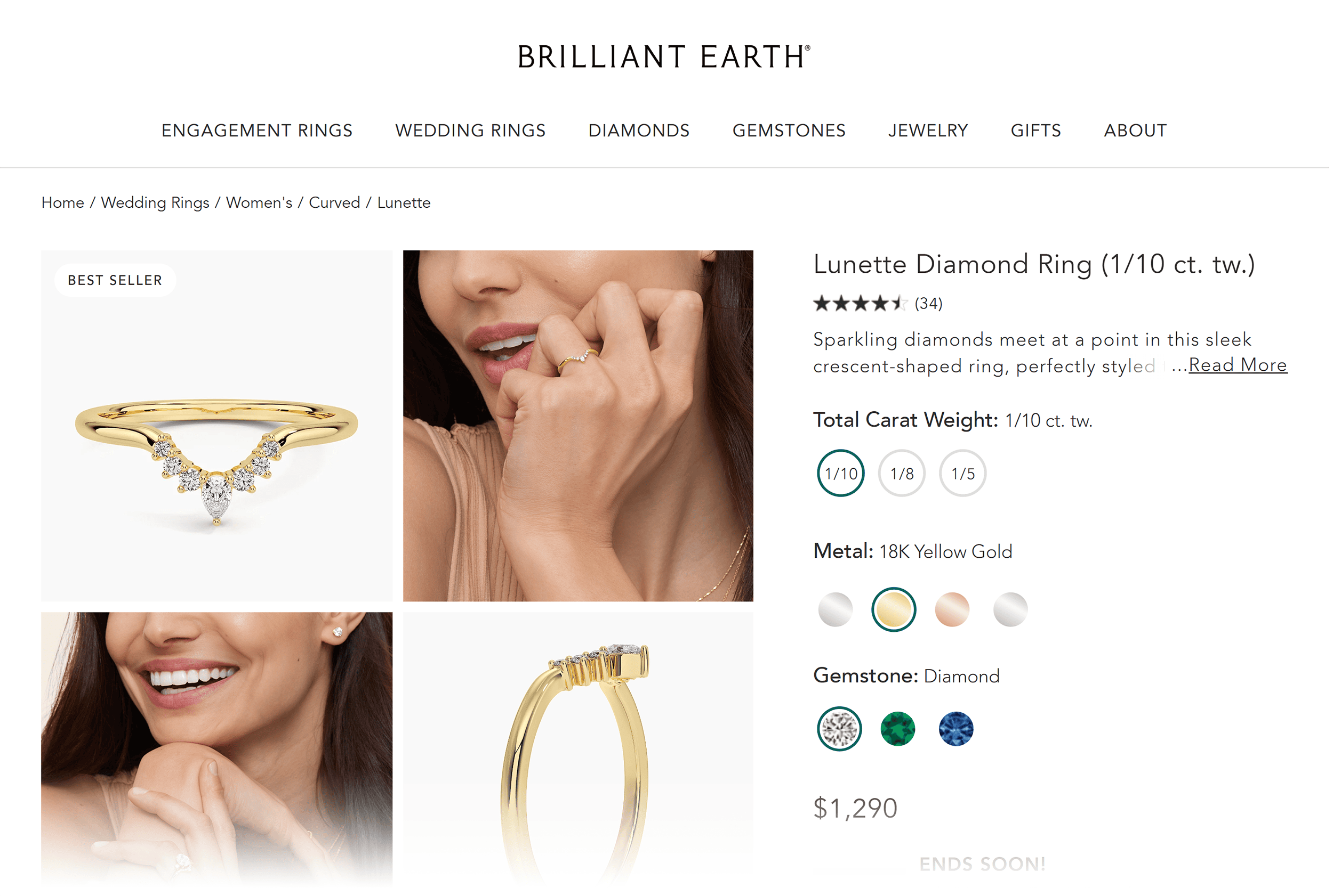 Brilliant Earth – Lunette Diamond Ring