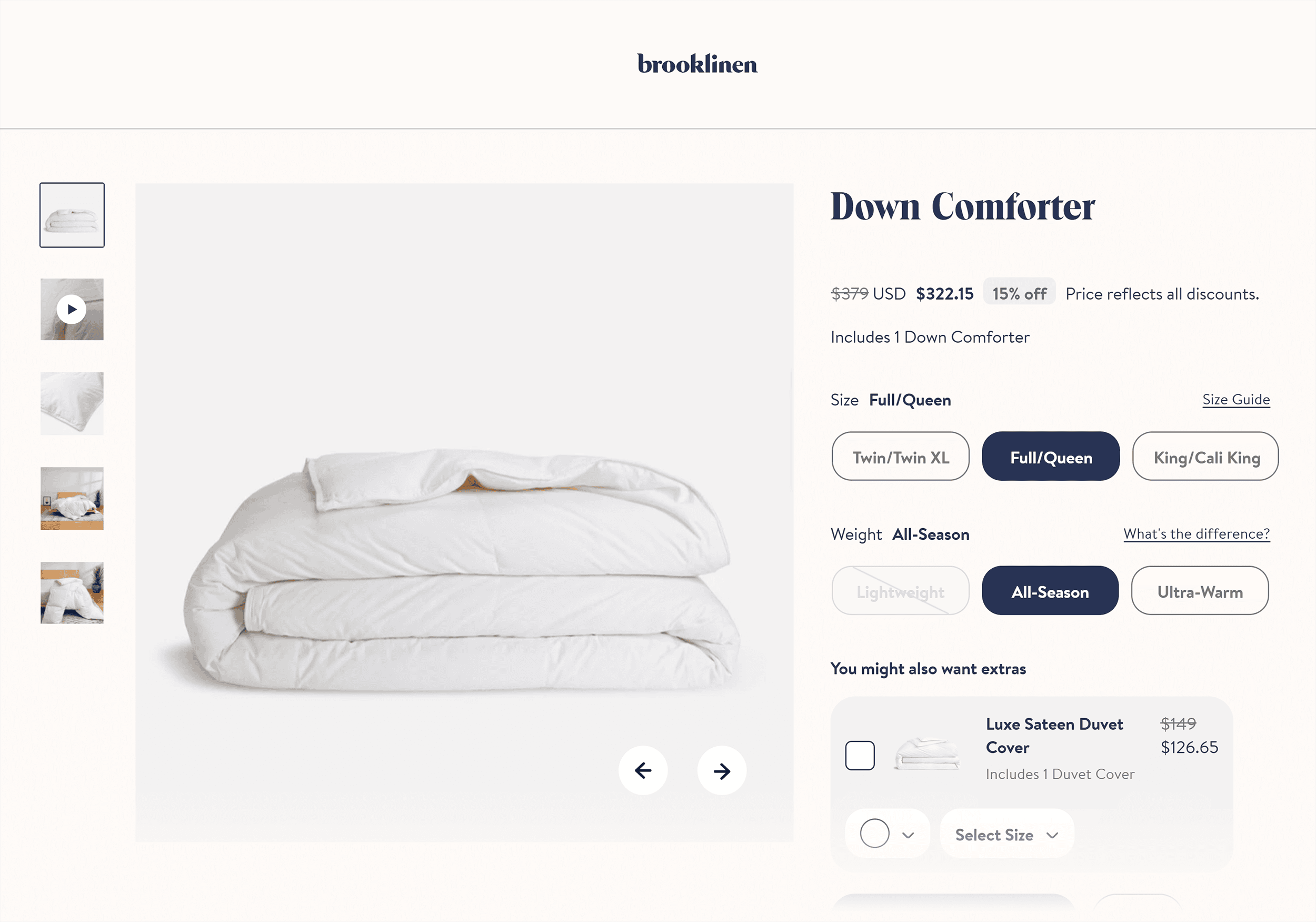 Brooklinen – Down comforter