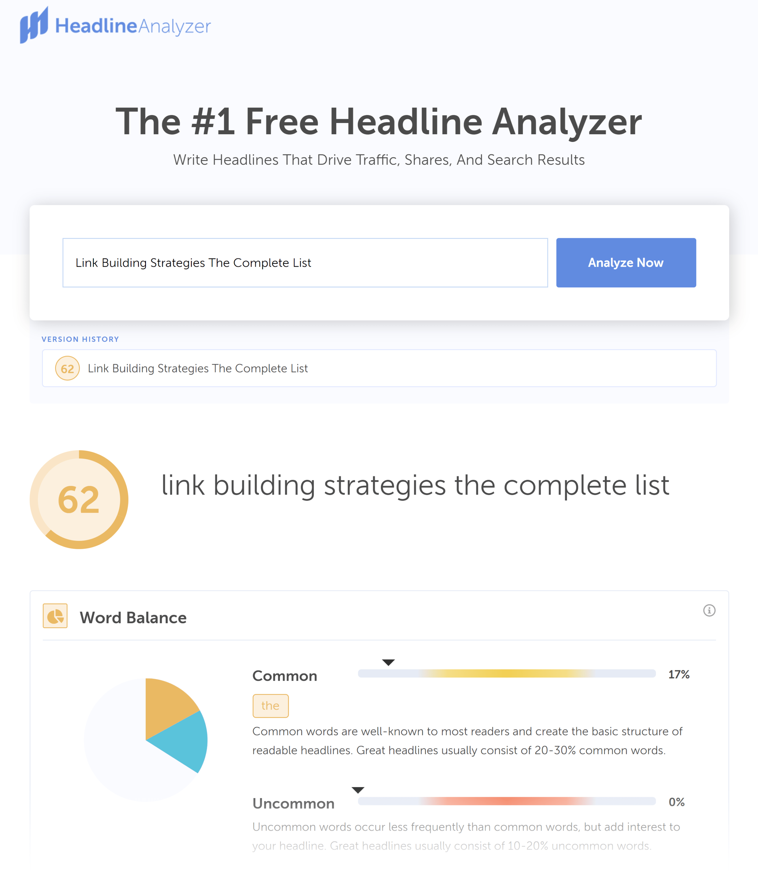 CoSchedule – Headline Analyzer – Result