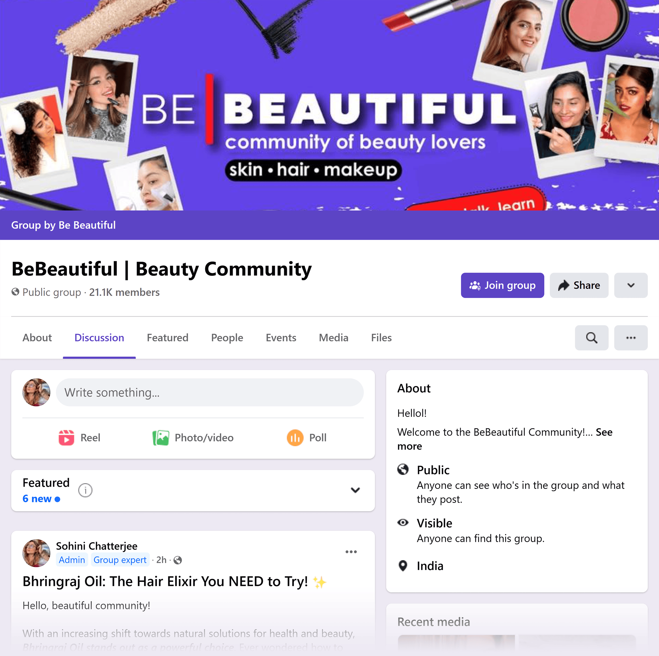 Facebook group – BeBeautiful