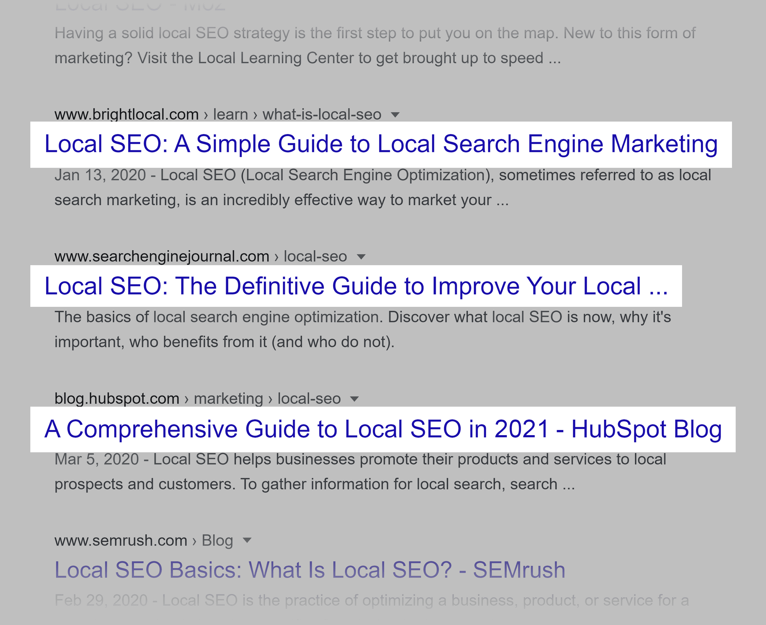 Google SERP – Local SEO – Guides