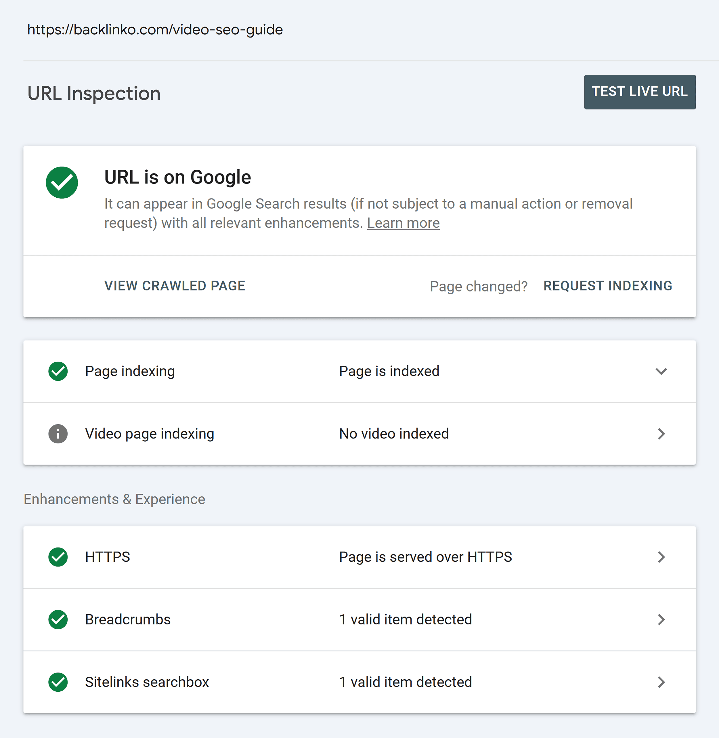 GSC – Inspect results