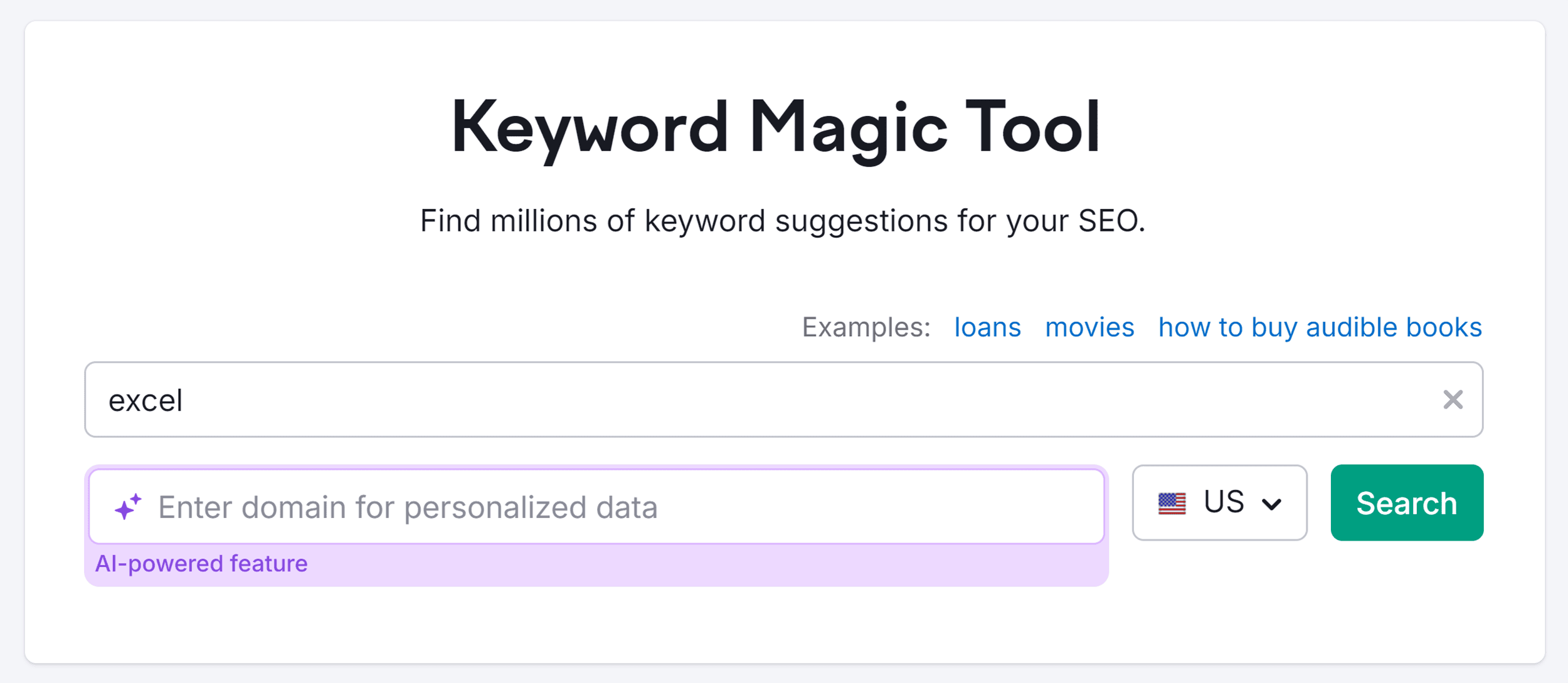 Keyword Magic Tool – Search – Excel