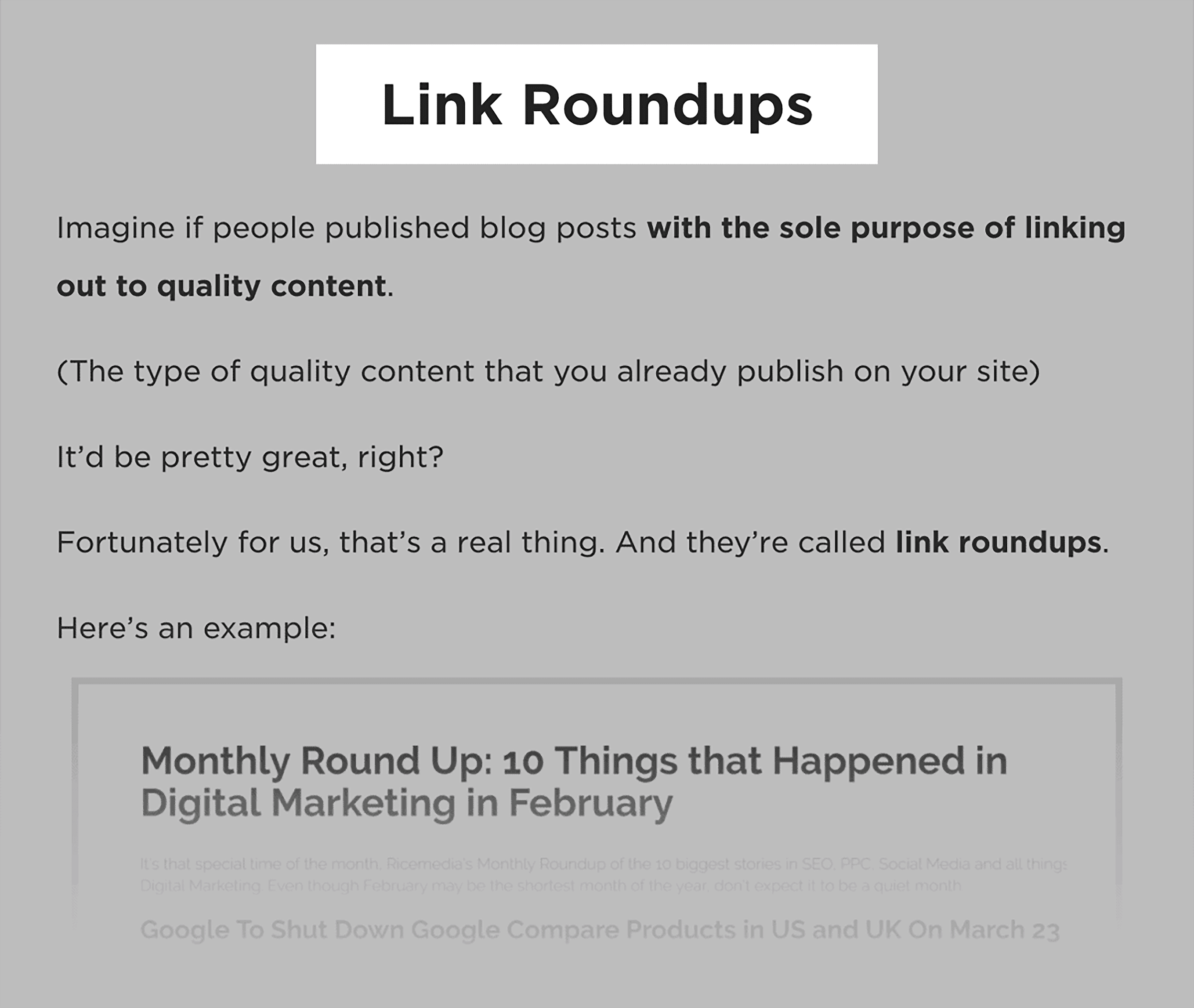 Link roundups – Blog post section