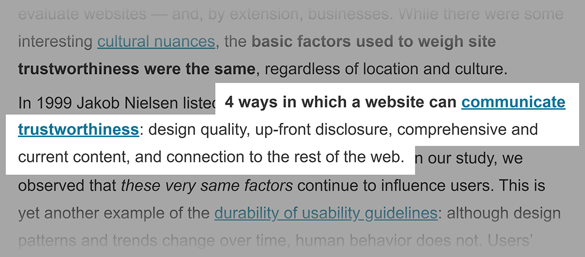 NN Group – Trustworthy design article