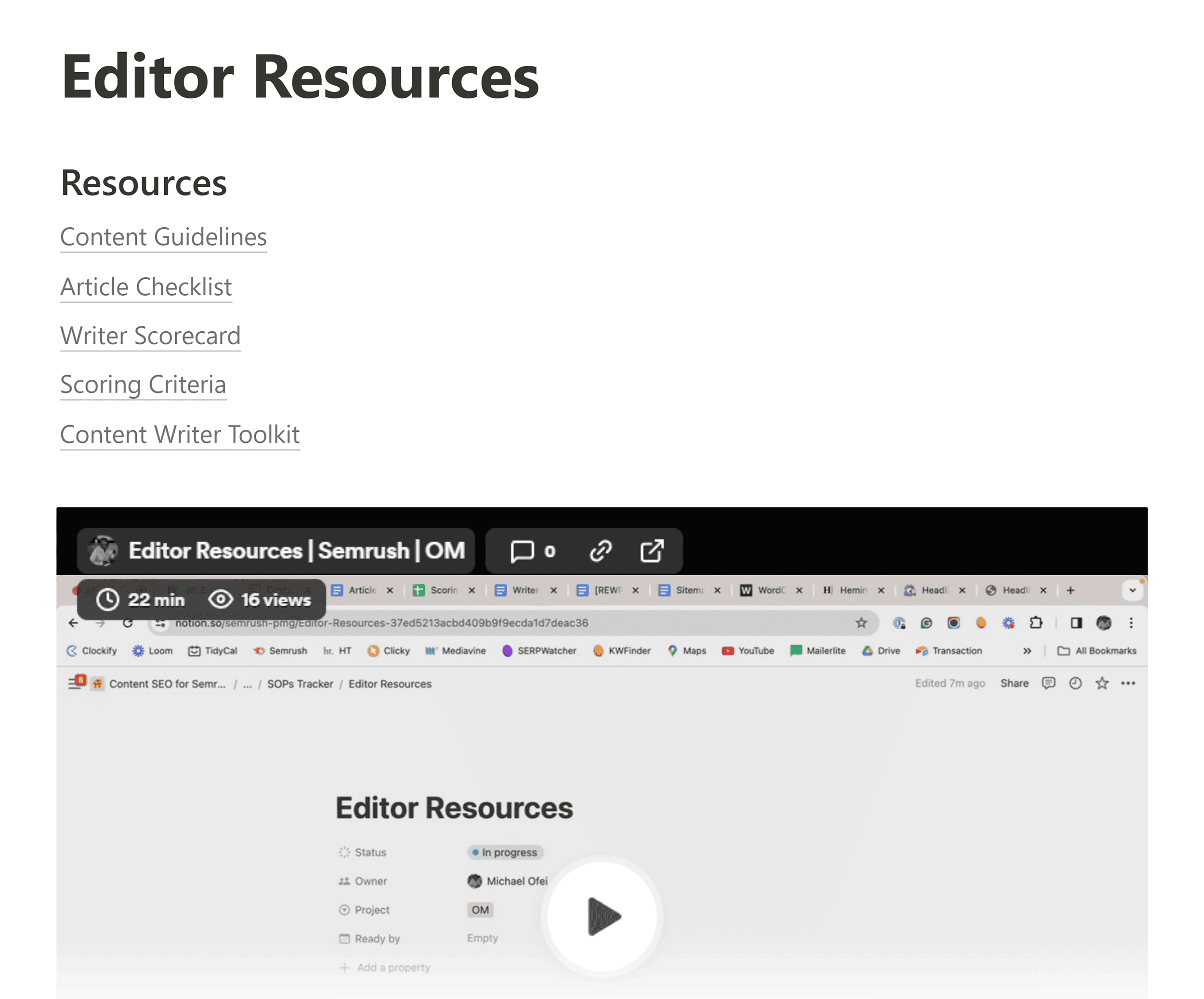 Notion – Editor Resources