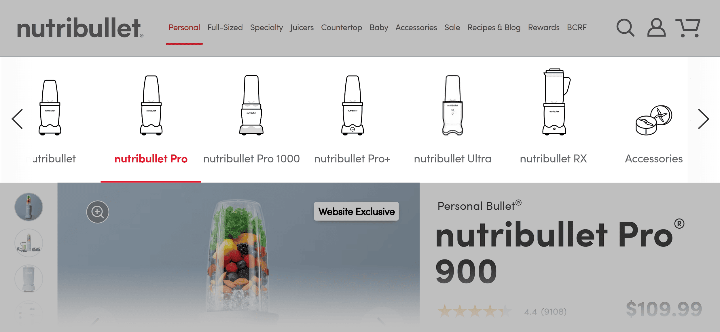 Nutribullet – Menu