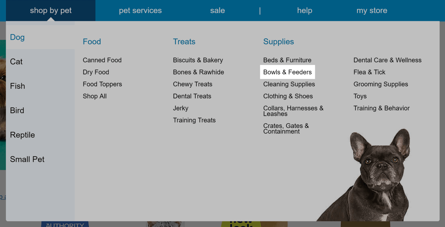 PetSmart – Menu – Bowls