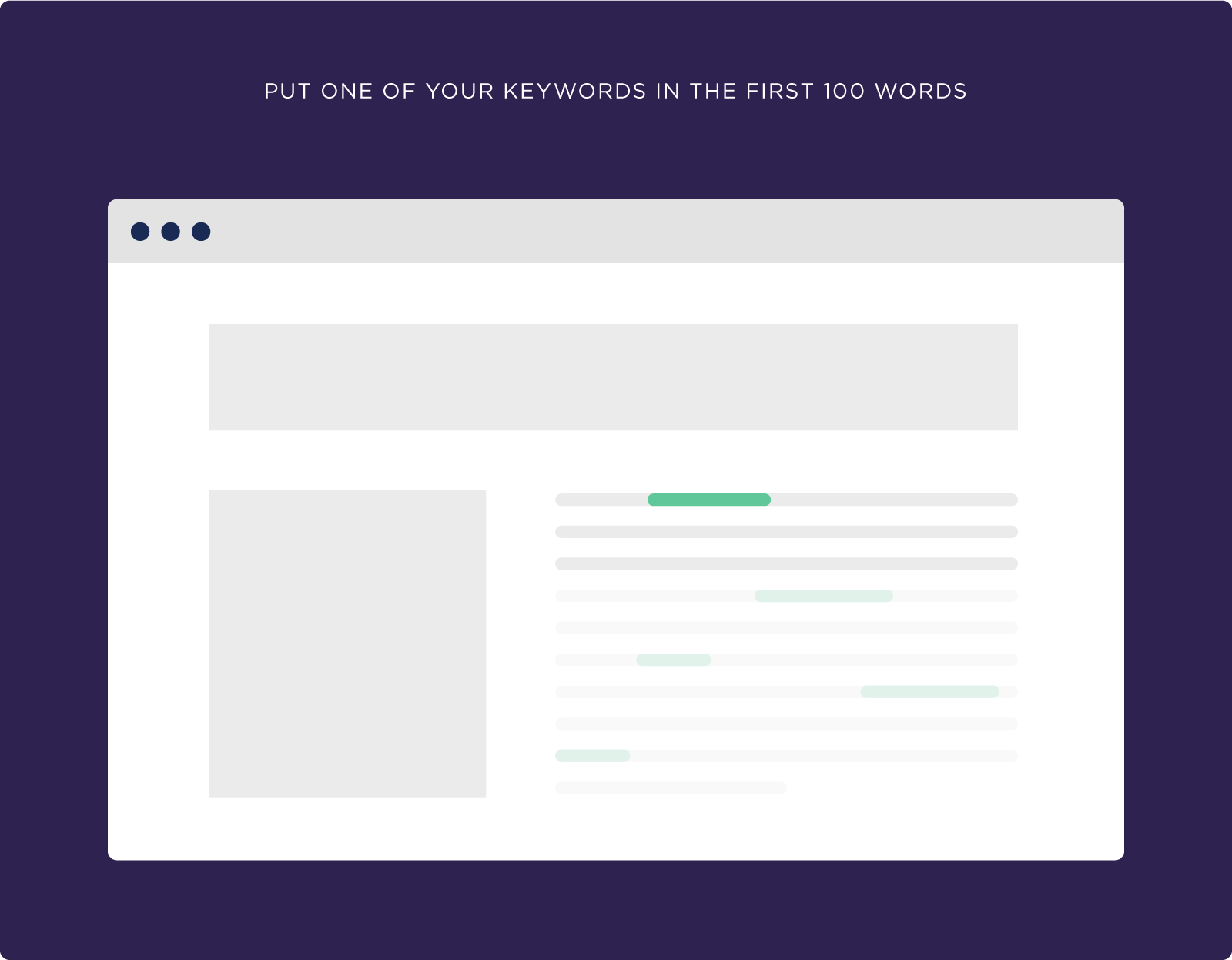 Put one of your keywords in the first 100 words