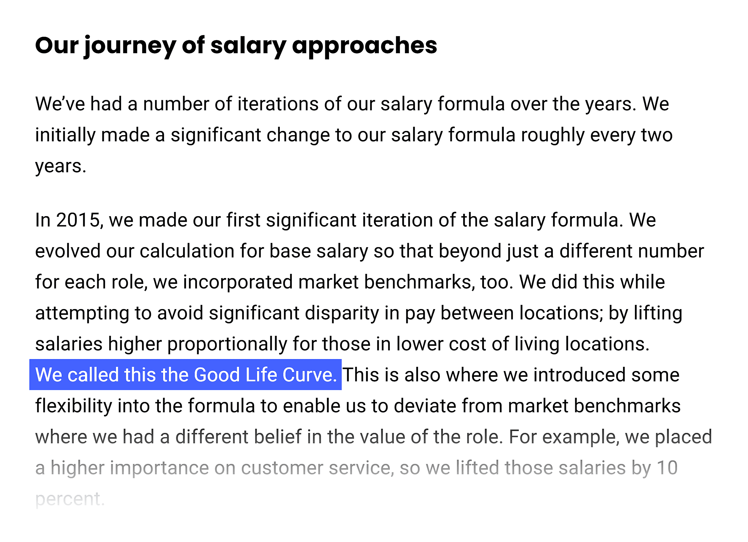 Salary System – Good Life Curve