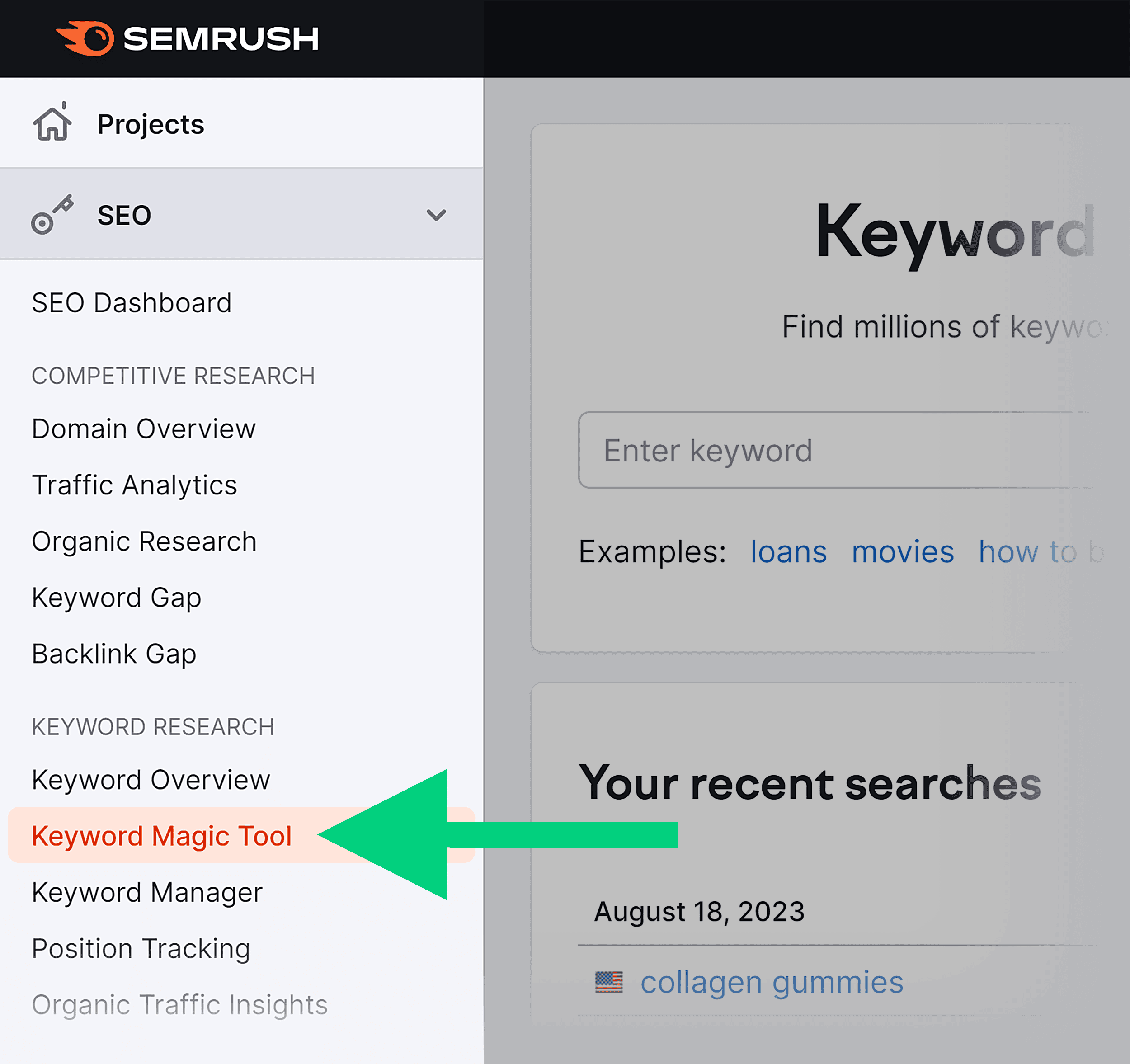 Semrush – Keyword Magic Tool