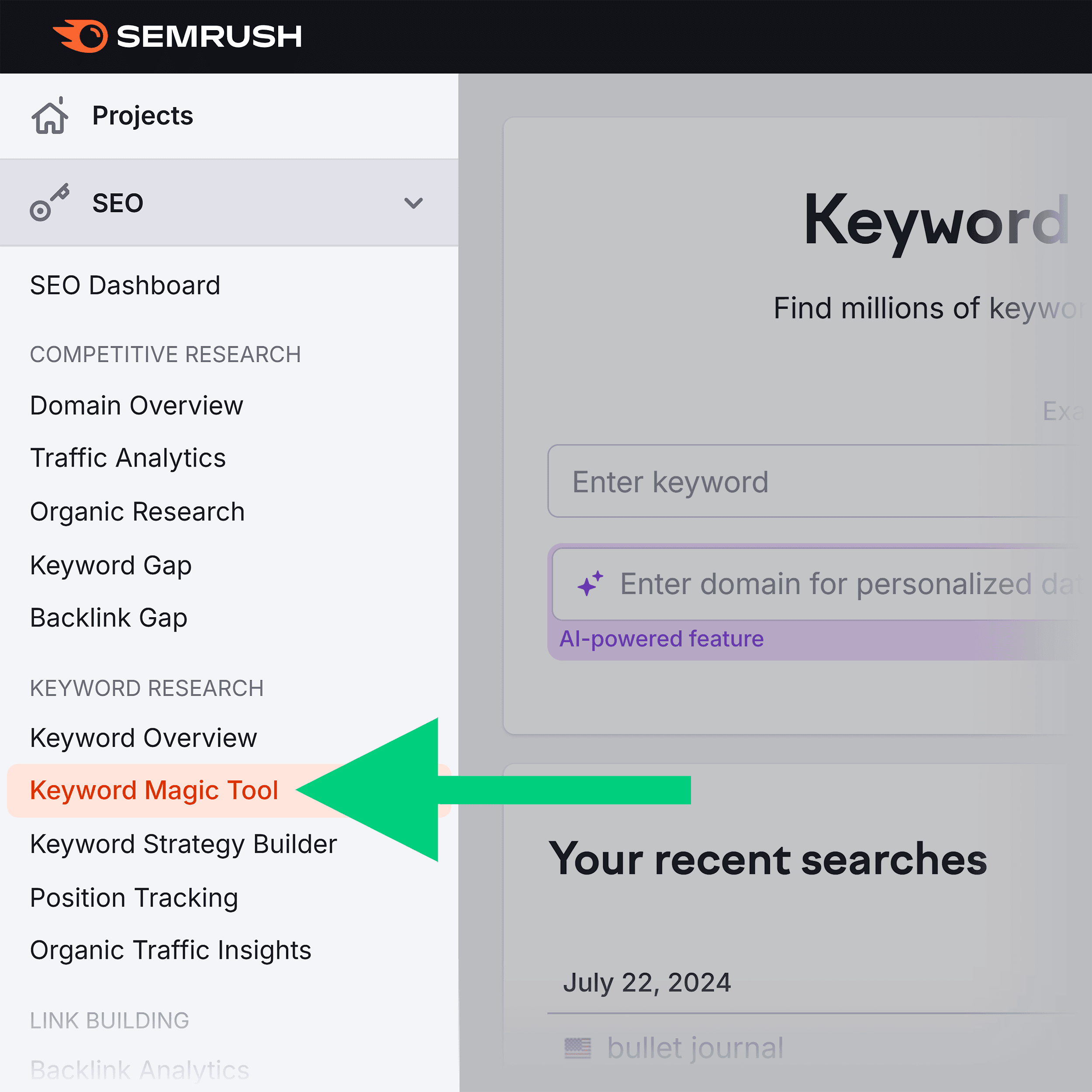 Semrush – Keyword Magic Tool