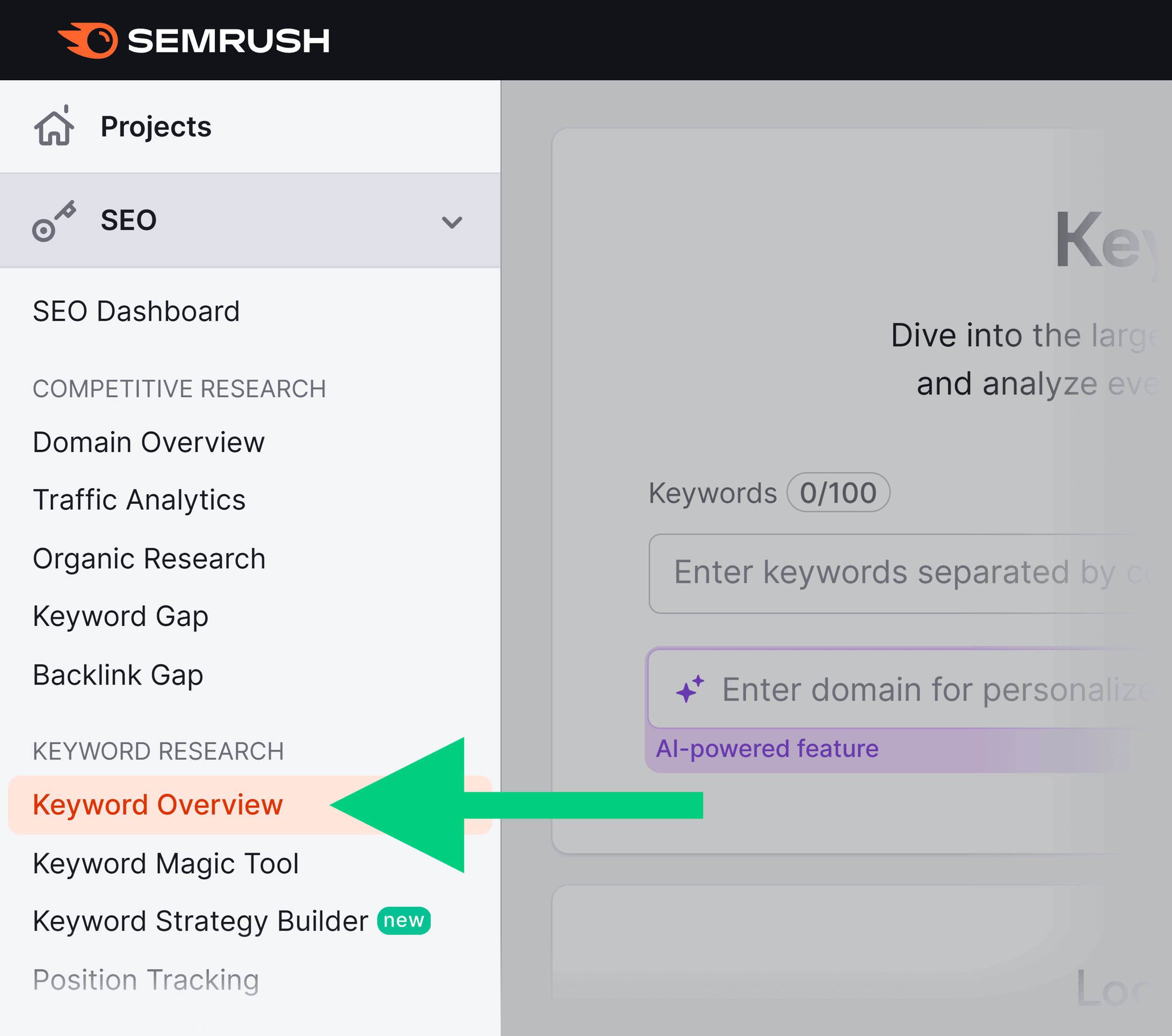 Semrush – Keyword Overview