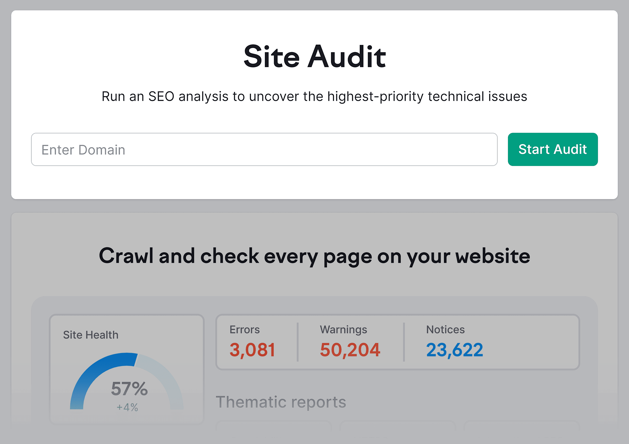 Semrush – Site Audit