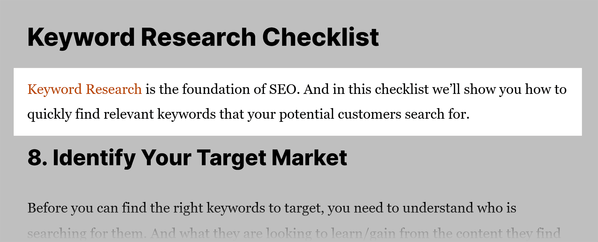 SEO checklist – Internal link