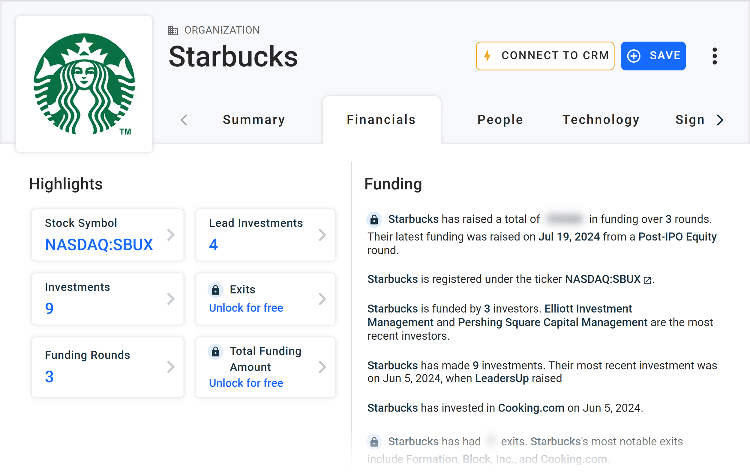 Starbucks – Offering