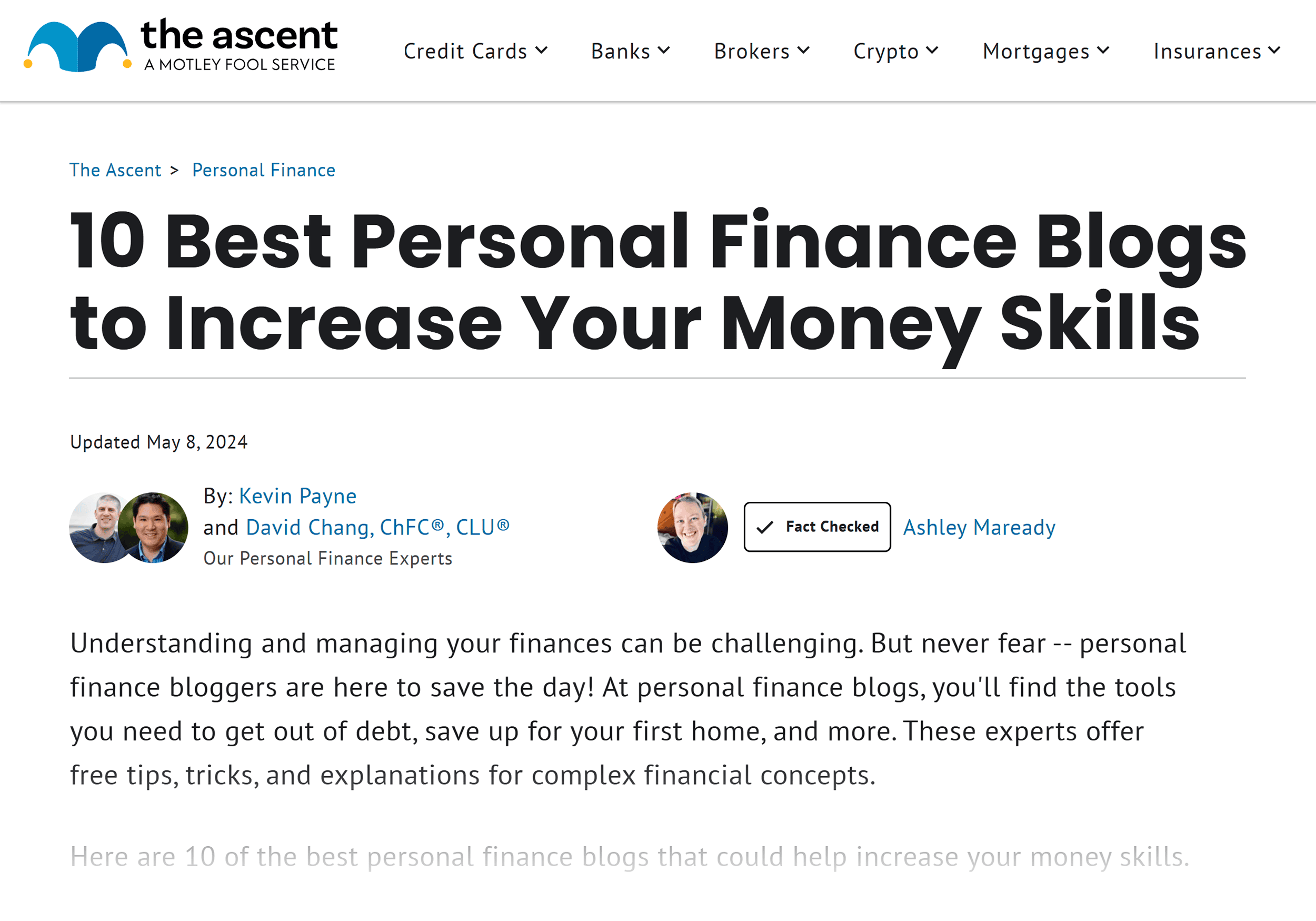 The Ascent – Best personal finance blogs