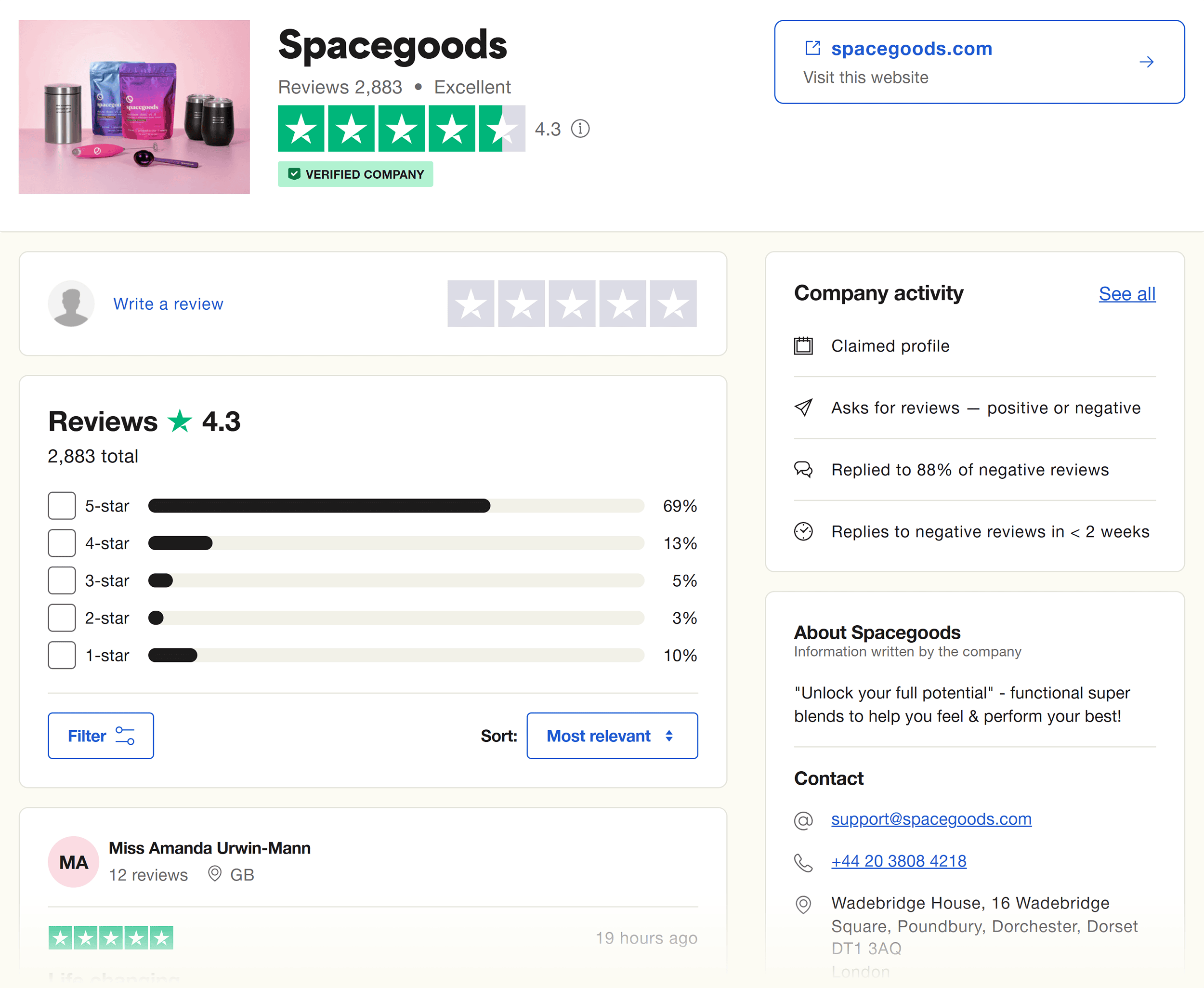 Trustpilot – Spacegoods