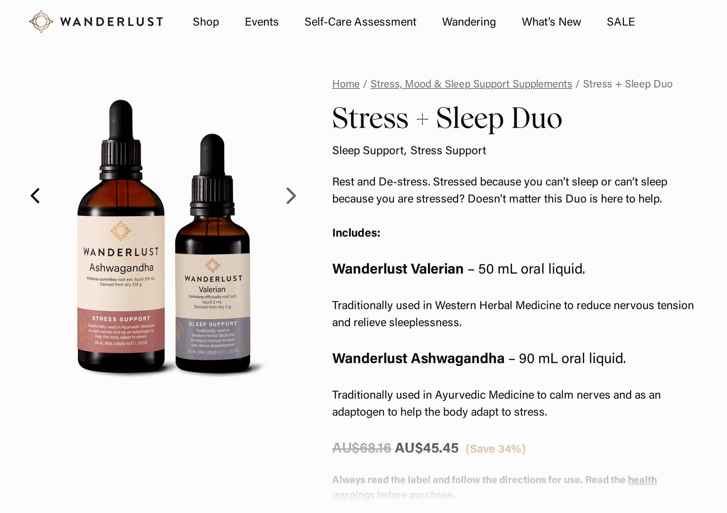 Wanderlust – Stress + Sleep Duo