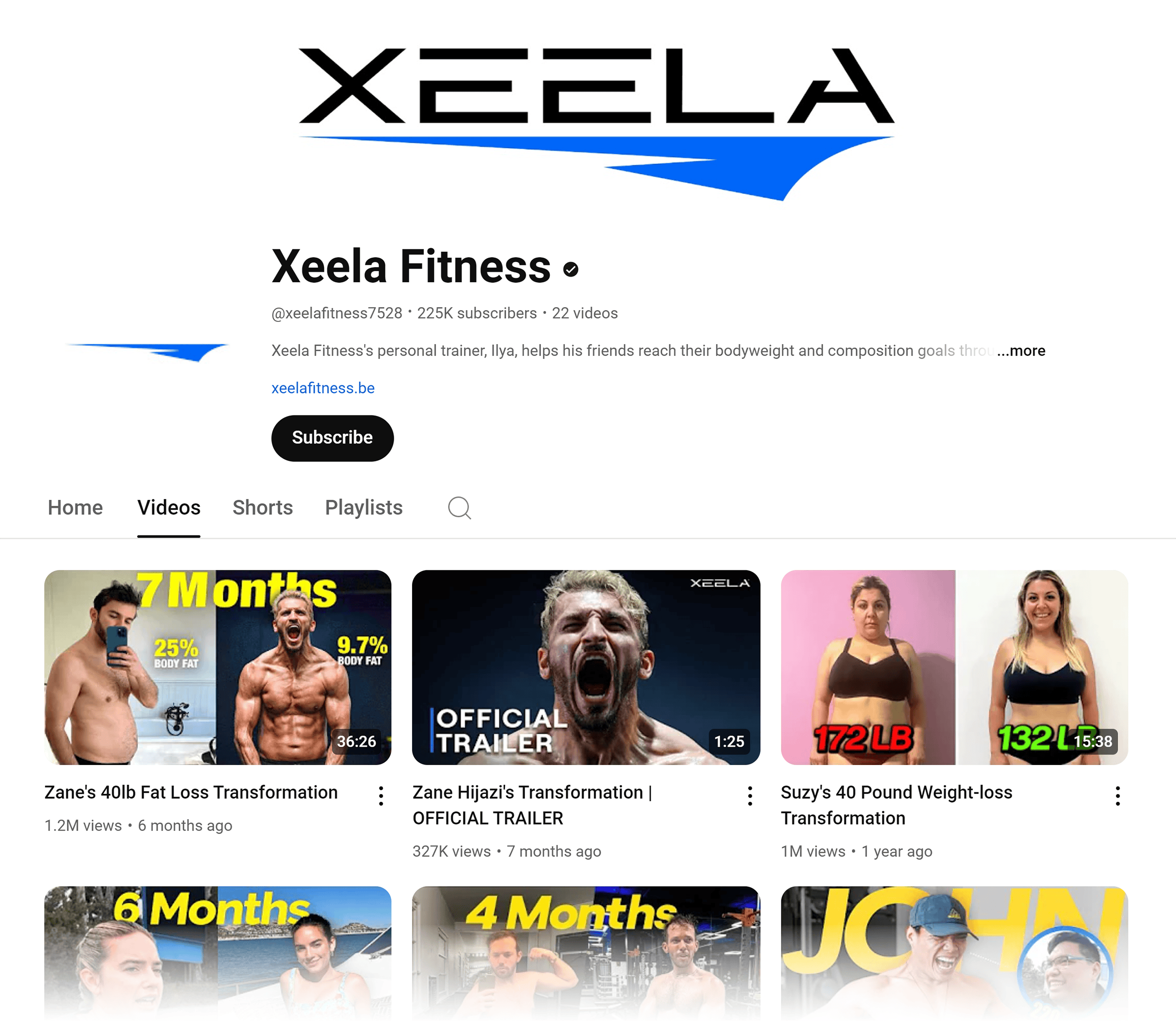 Xeela Fitness – YouTube channel