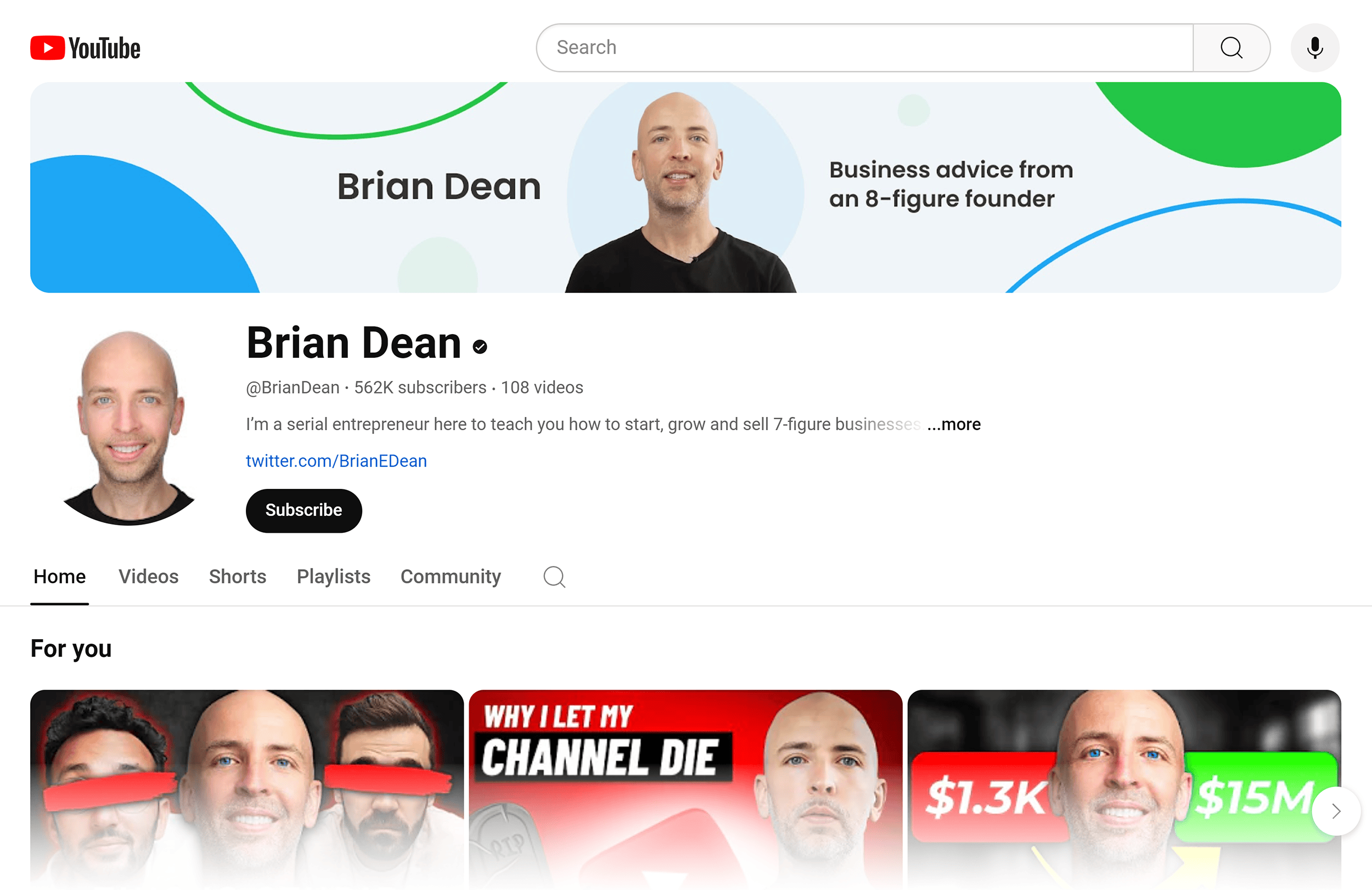 YouTube – Brian Dean channel