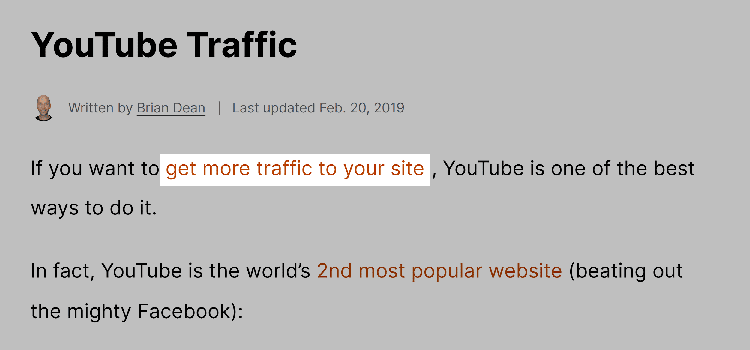 YouTube Traffic – Internal links